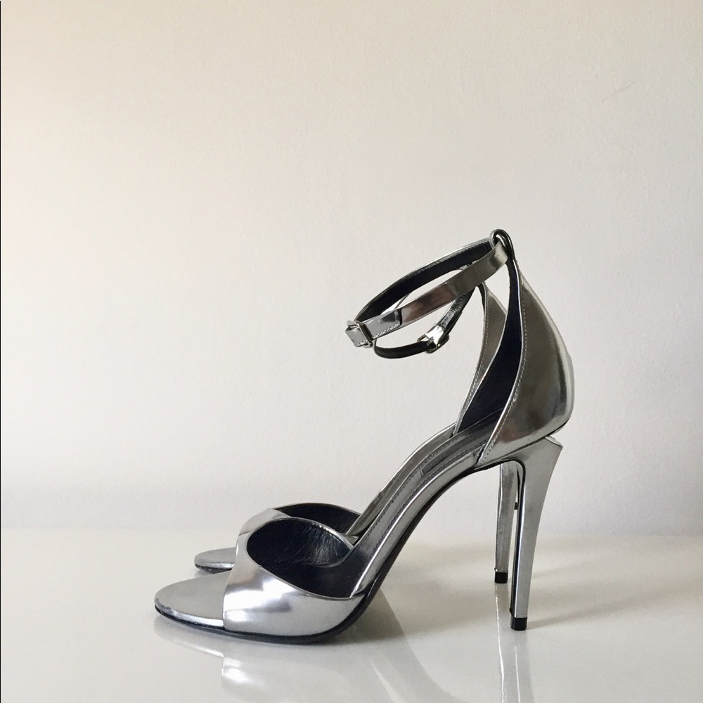 Silver Metallic ALEXANDER WANG Tilda Sandals Heels